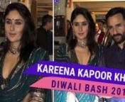 Last night, a lot of our Bollywood celebrities attended Diwali parties. Among them was Kareena Kapoor Khan who arrived in a green and black lehenga with her husband, Saif Ali Khan who also donned a traditional outfit. Karisma Kapoor also arrived with the couple dressed in a stunning red sari. Malaika Arora made an appearance in a multi-colored outfit and hair tied back. She arrived with her sister, Amrita Arora and her husband, Shakeel Ladak. Amrita donned a red lehenga, while Shakeel was also s